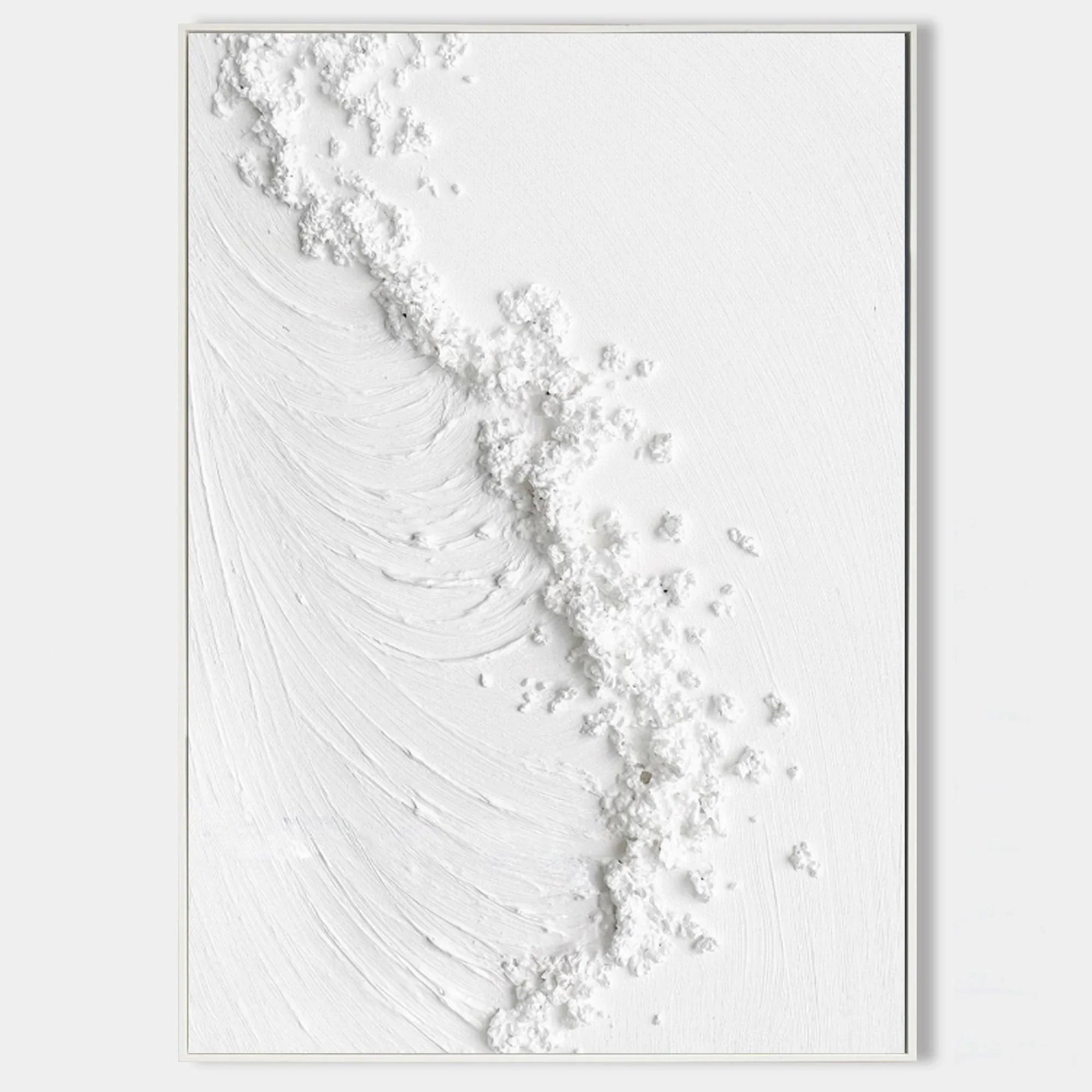 Frosted Harmony Drift-Modern Minimalist Flowing Wave Texture Wall Art
