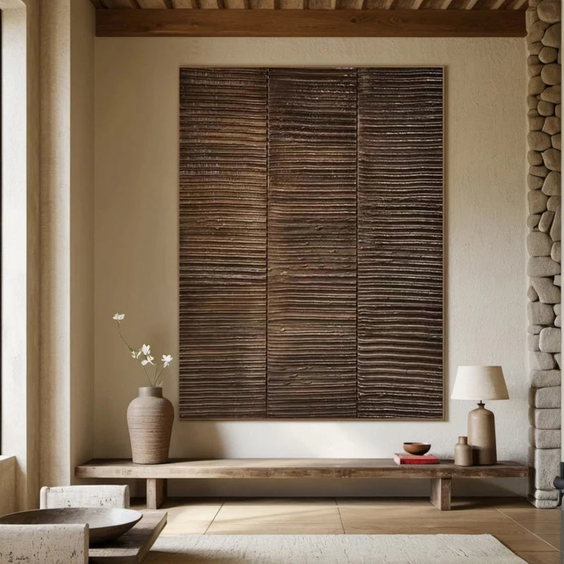 Quiet Grain Order-Textured Abstract Wall Art#AB14134