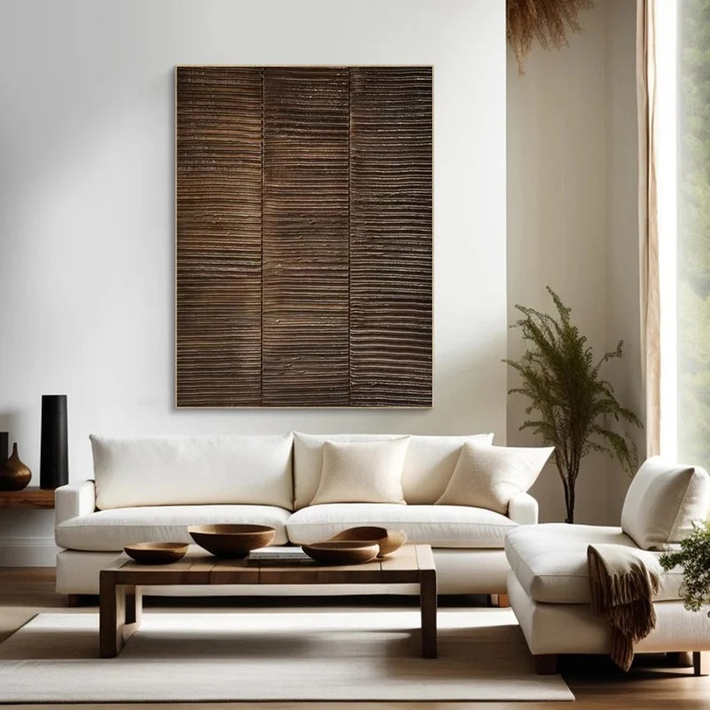 Quiet Grain Order-Textured Abstract Wall Art#AB14134