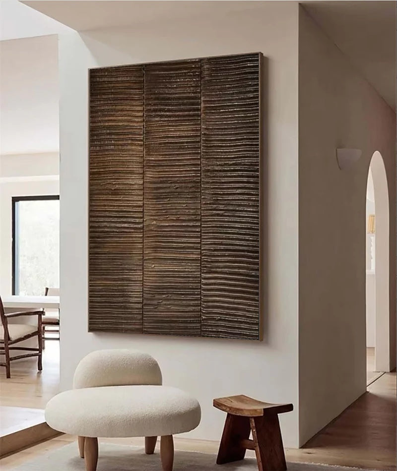 Quiet Grain Order-Textured Abstract Wall Art#AB14134