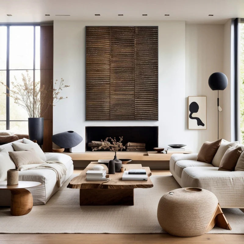 Quiet Grain Order-Textured Abstract Wall Art#AB14134