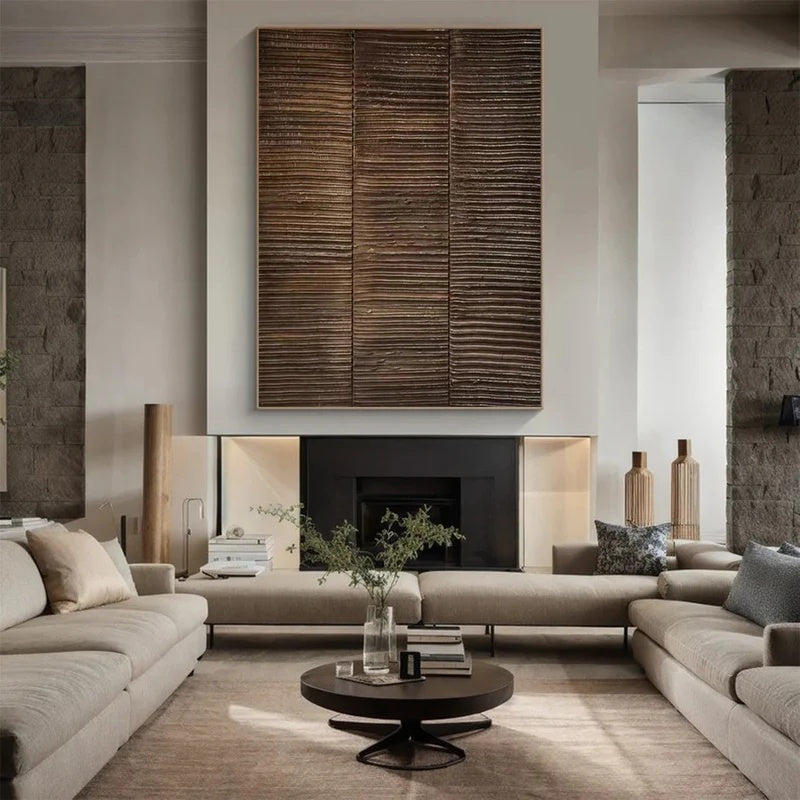 Quiet Grain Order-Textured Abstract Wall Art#AB14134
