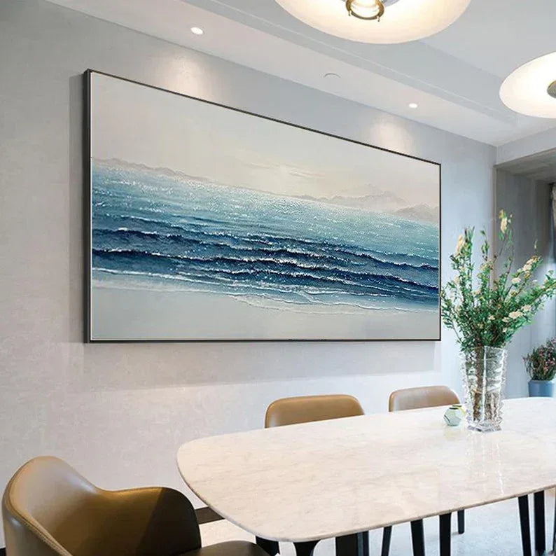 Silent Waves-Modern Home's Three-Dimensional Sea View Texture Wall Art
