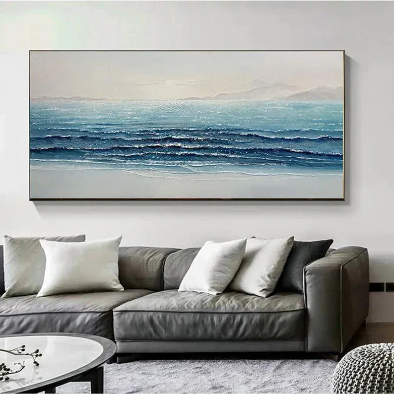 Silent Waves-Modern Home's Three-Dimensional Sea View Texture Wall Art