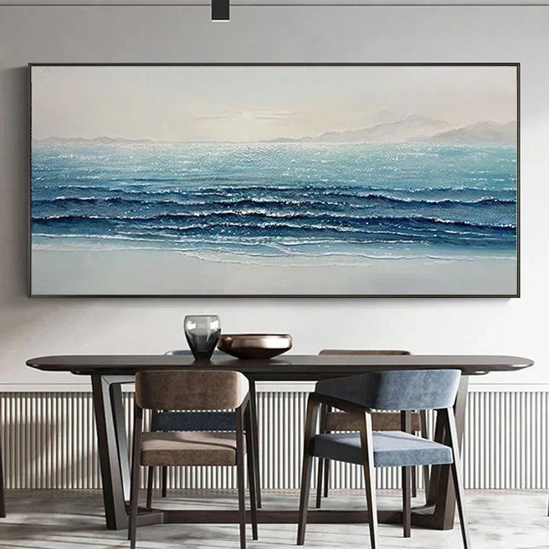 Silent Waves-Modern Home's Three-Dimensional Sea View Texture Wall Art
