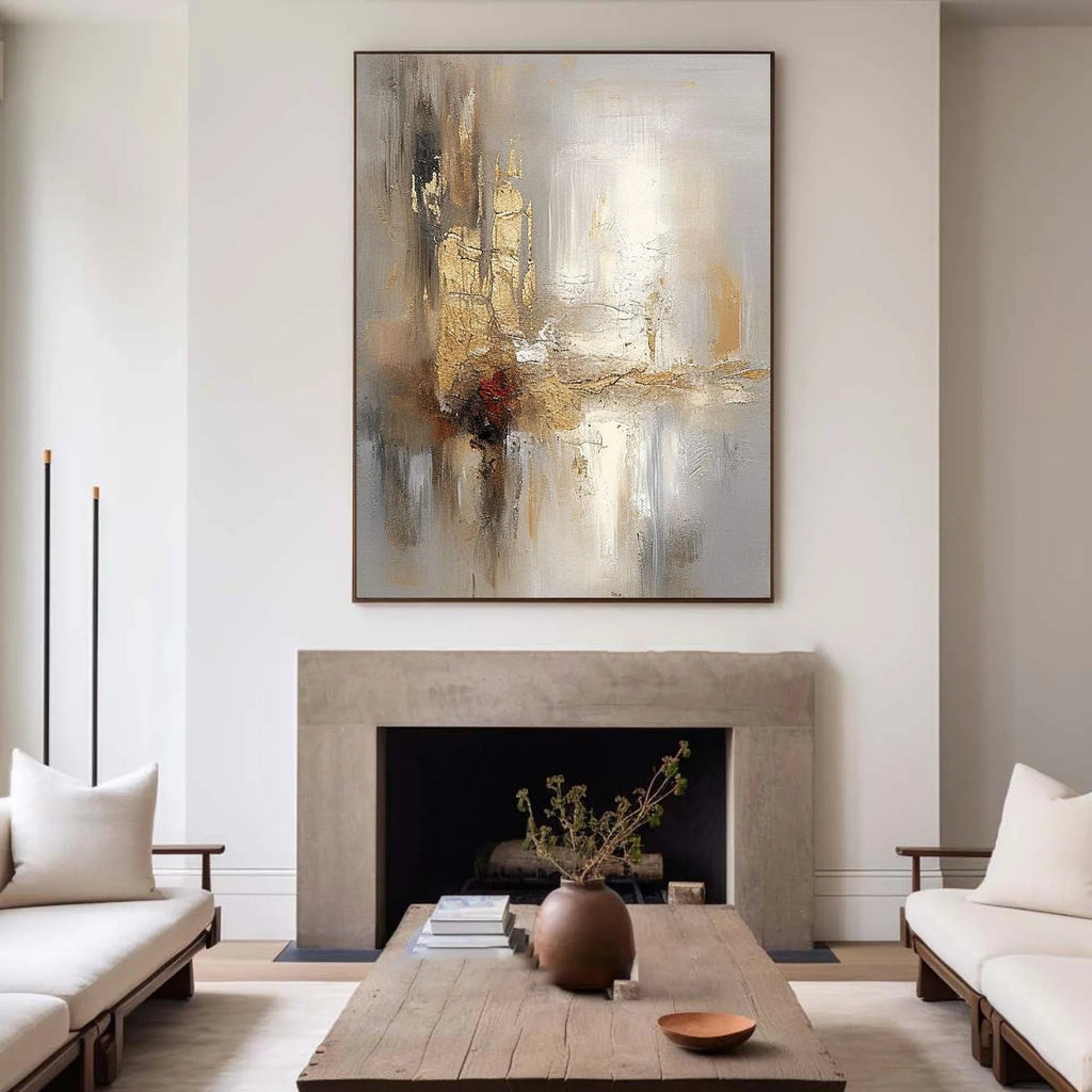 Radiant Reflections - Modern Interior Design Abstract Texture Light Luxury Wall Art