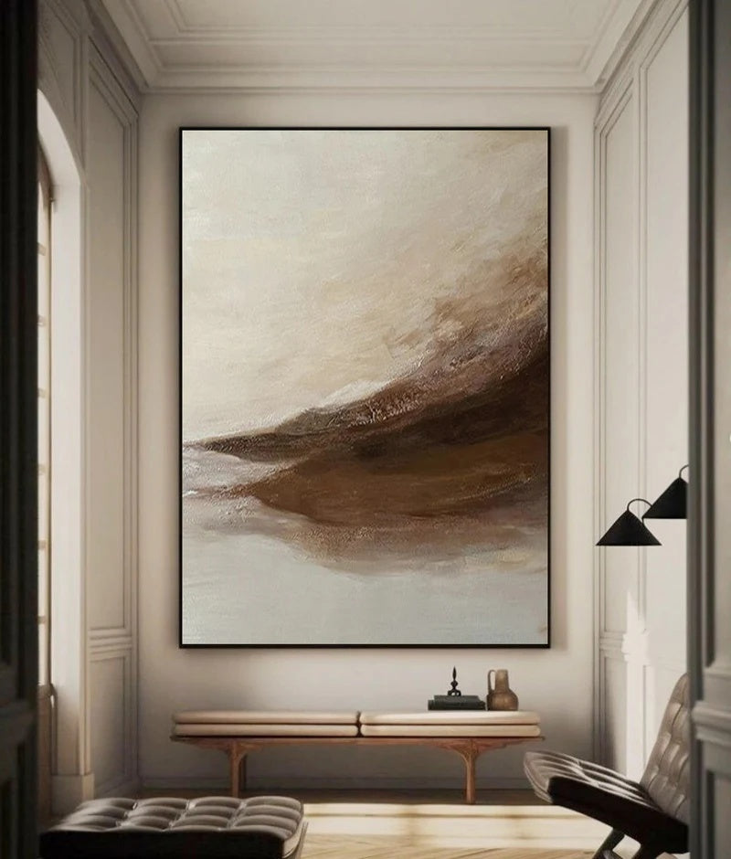 Quiet Earth Flow – Handcrafted Textured Abstract Oil Painting#AB14142