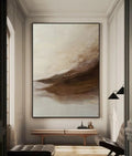 Quiet Earth Flow – Handcrafted Textured Abstract Oil Painting#AB14142