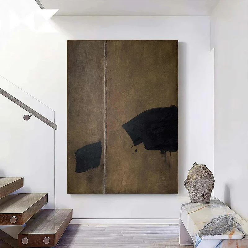 Silent Divide – Handcrafted Minimalist Textured Abstract Painting#AB14143