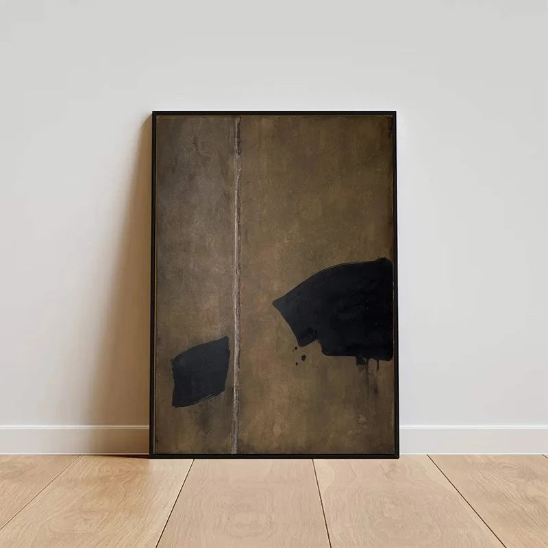 Silent Divide – Handcrafted Minimalist Textured Abstract Painting#AB14143