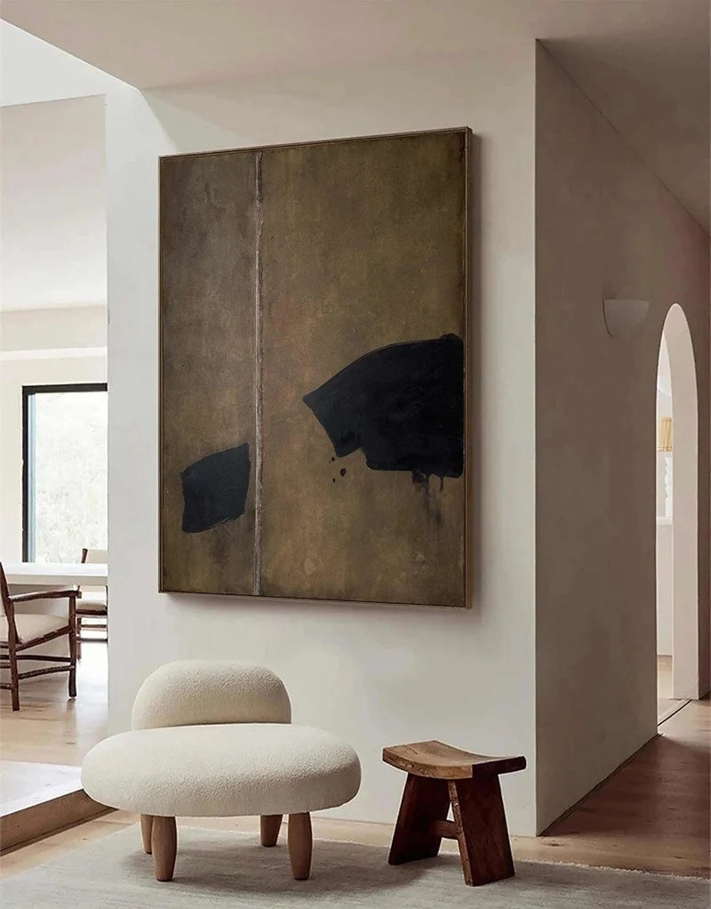 Silent Divide – Handcrafted Minimalist Textured Abstract Painting#AB14143
