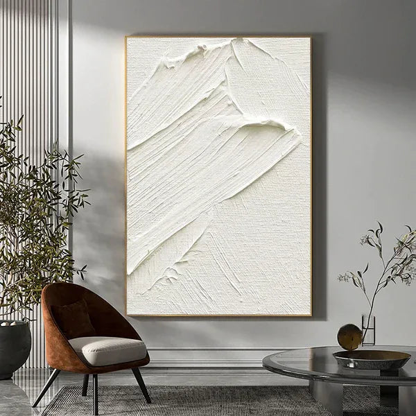 Pure Essence - Extremely Simple Wabi Sabi Pure White Texture Wall Art