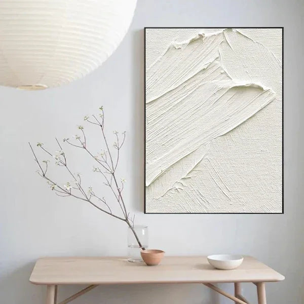 Pure Essence - Extremely Simple Wabi Sabi Pure White Texture Wall Art