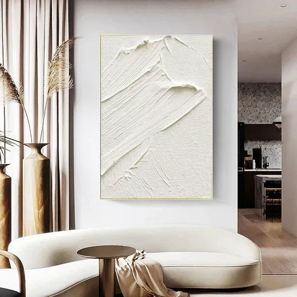 Pure Essence - Extremely Simple Wabi Sabi Pure White Texture Wall Art