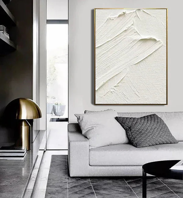 Pure Essence - Extremely Simple Wabi Sabi Pure White Texture Wall Art