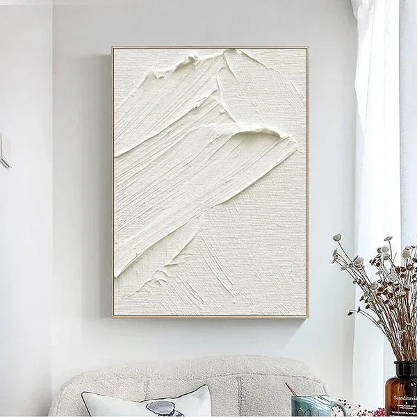 Pure Essence - Extremely Simple Wabi Sabi Pure White Texture Wall Art
