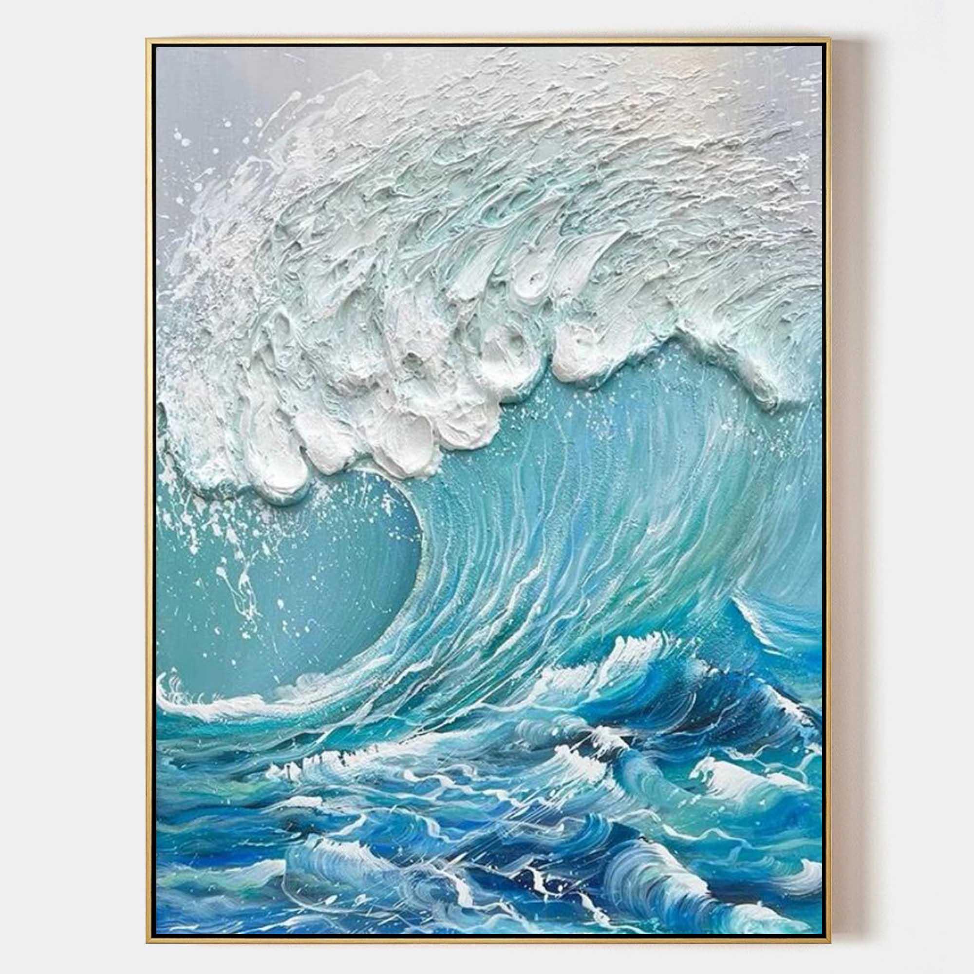 Ocean Symphony-Vertical Three-Dimensional Wave Textured Wall Art in Interior Design