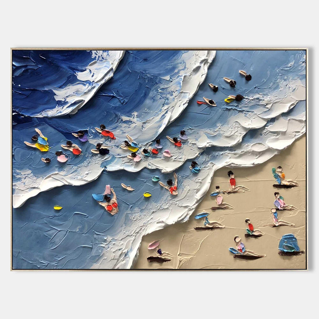 Seaside Delight-Thick Painted Seaside Texture Oil Painting Wall Art