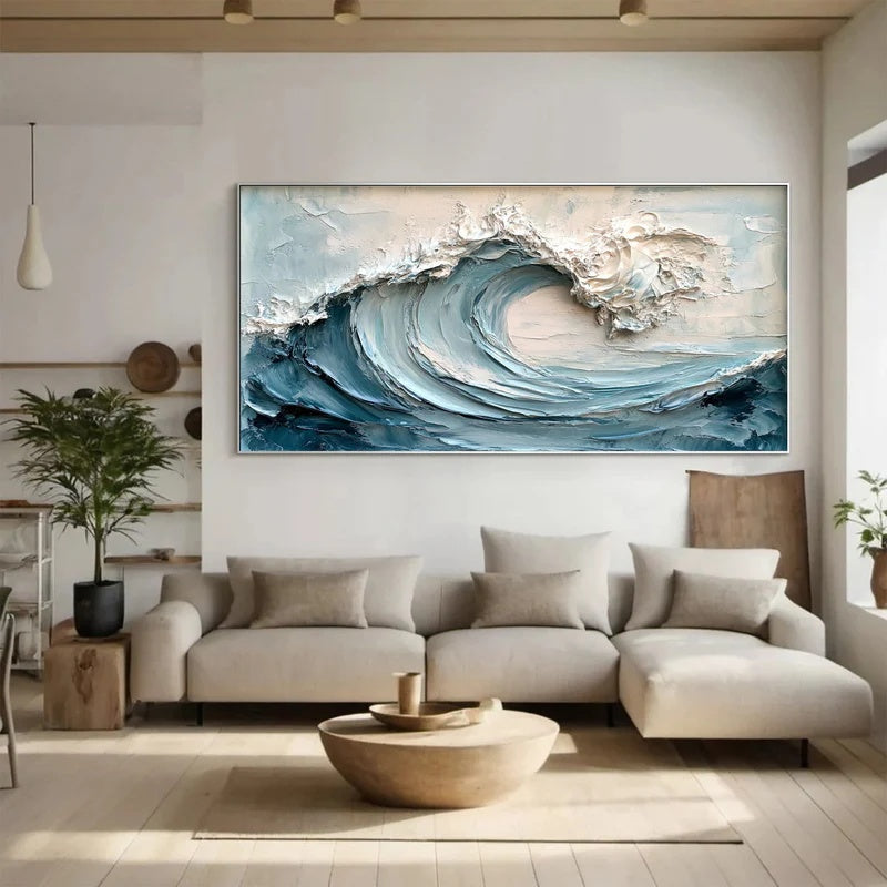 Large Textured Abstract Wall Art for Modern Interiors – Still Tide#AB14108
