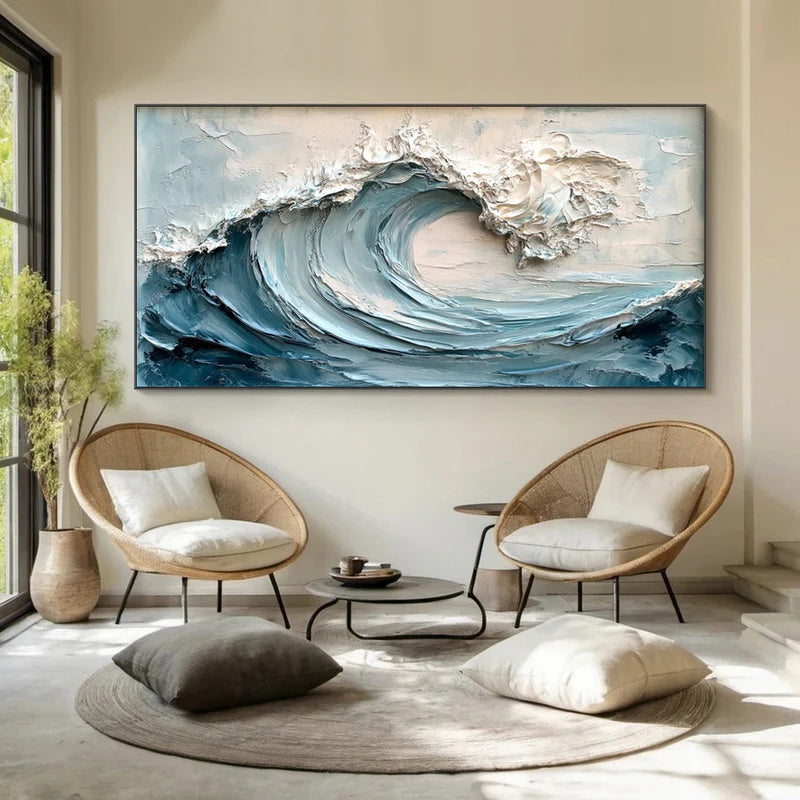 Large Textured Abstract Wall Art for Modern Interiors – Still Tide#AB14108