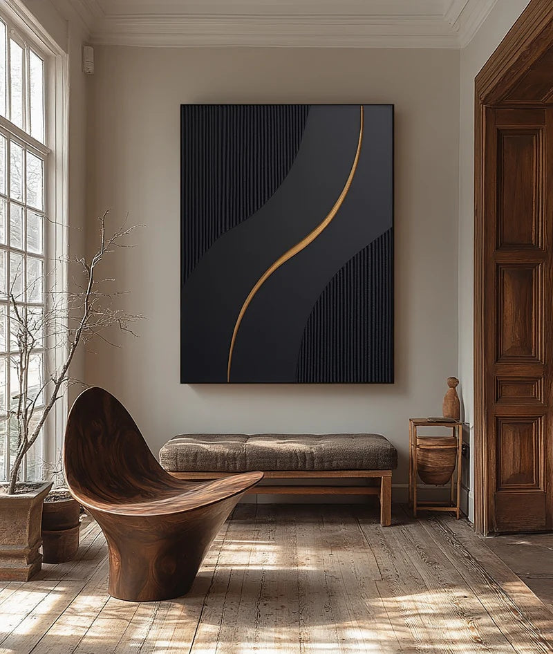 Quiet Flow – Large Textured Minimalist Abstract Wall Art#AB14147
