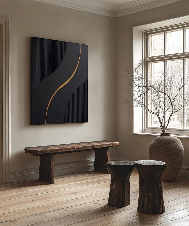 Quiet Flow – Large Textured Minimalist Abstract Wall Art#AB14147