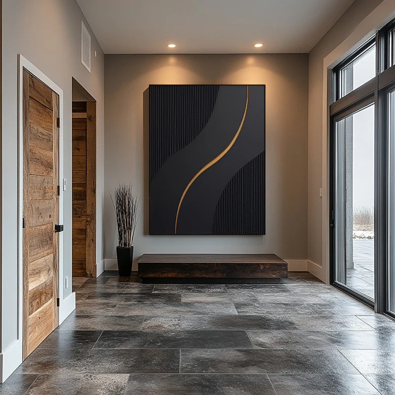 Quiet Flow – Large Textured Minimalist Abstract Wall Art#AB14147