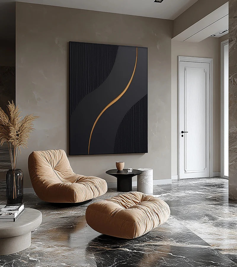 Quiet Flow – Large Textured Minimalist Abstract Wall Art#AB14147