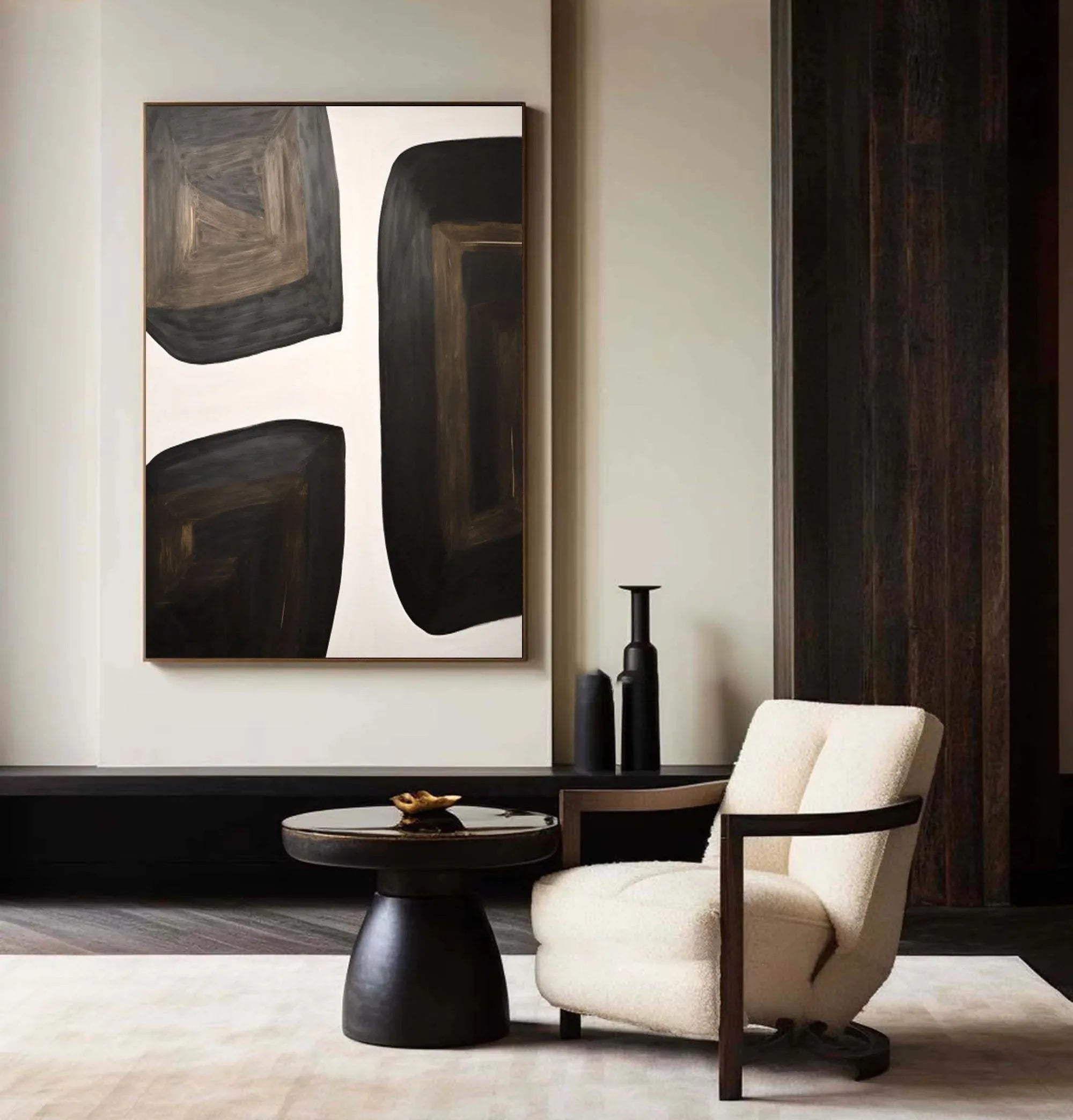 Shifting Horizons-Geometric Block Wabi Sabi Abstract Wall Art