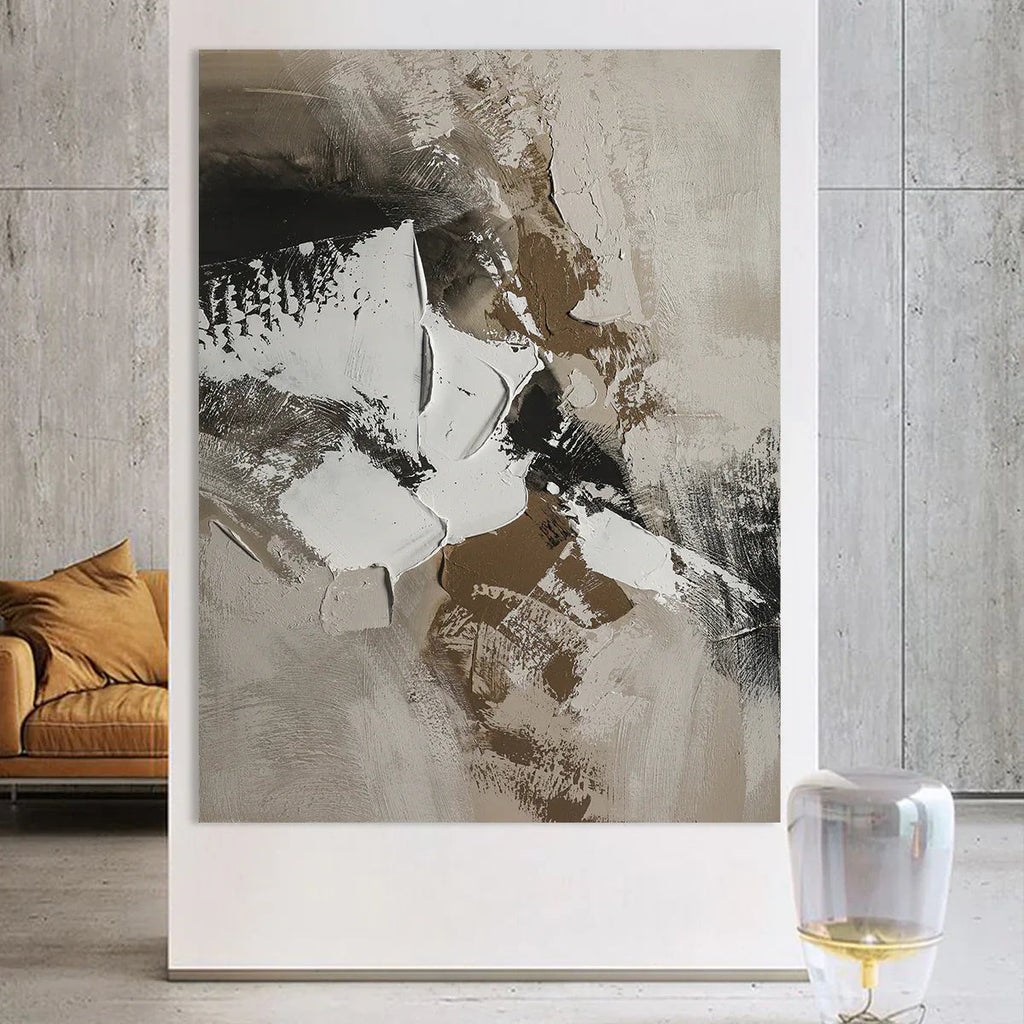 Earthbound Harmony abstract textured-Modern Abstract Earth Color Thick Painted Wall Art