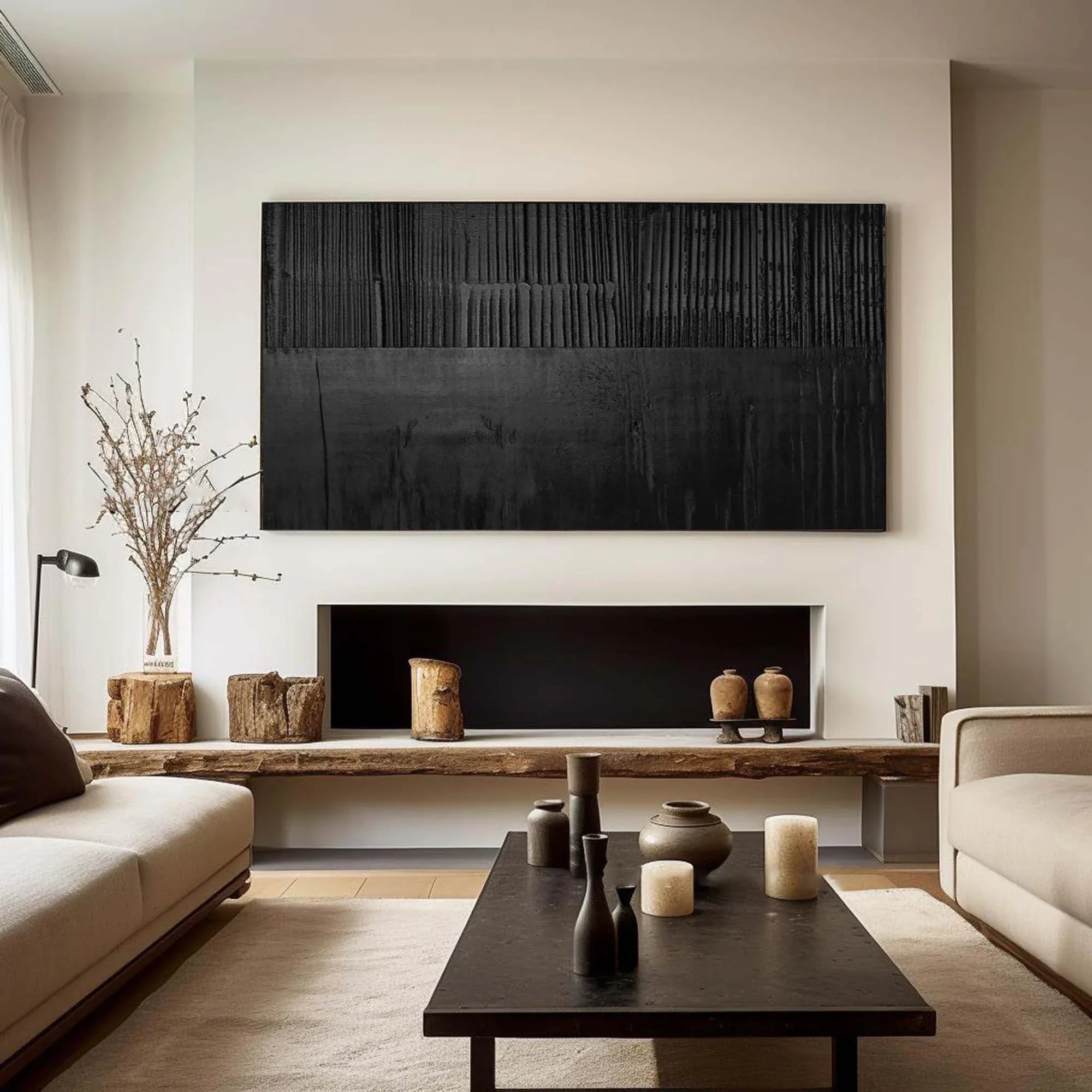 Black Layer Story-Large Black Minimalist Abstract Wall Art (Copy)