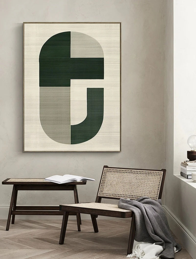 Balanced Form – Minimalist Geometric Textured Wall Art#AB14154
