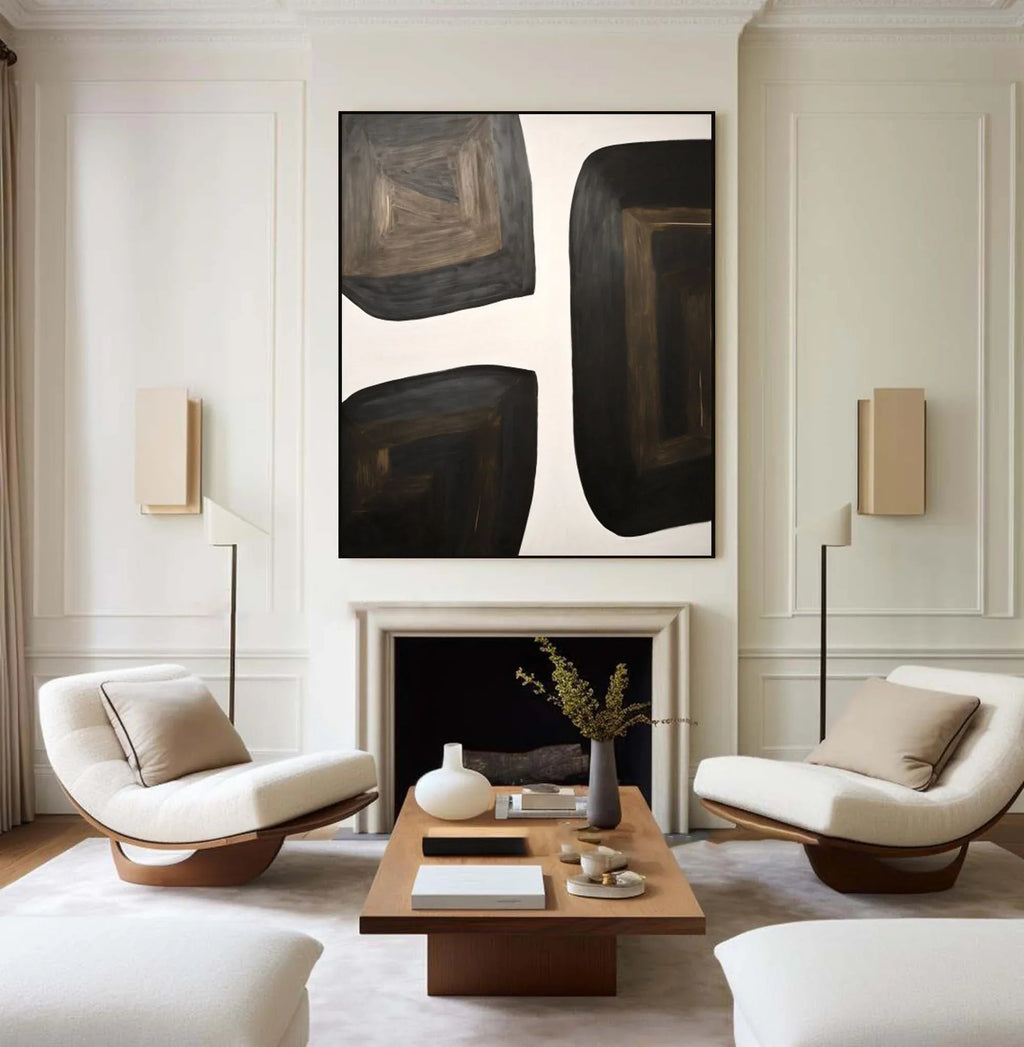 Shifting Horizons-Geometric Block Wabi Sabi Abstract Wall Art