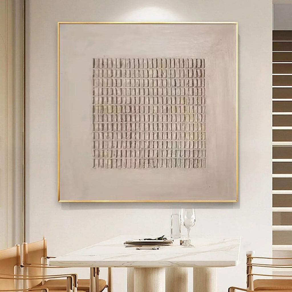 Grid Pulse-Modern Minimalist Texture Grid Wall Art With Subtle Depth#WB11001