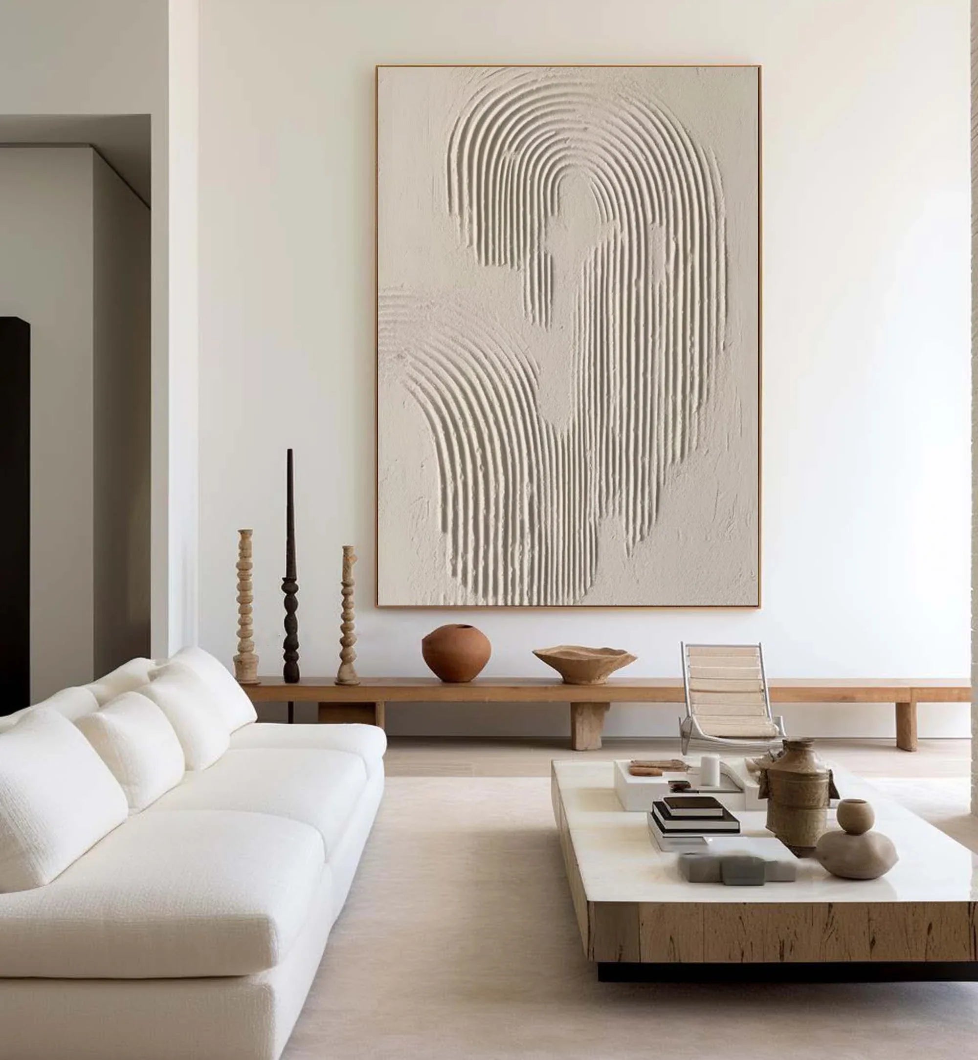 Rippled Elegance-Modern Interior Design Geometric Curve Texture Abstract Wall Art