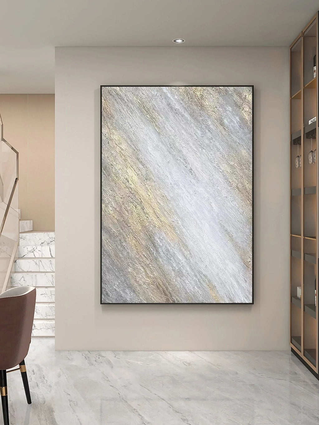 Shimmering Veil-Modern Minimalist Abstract Texture Wall Art