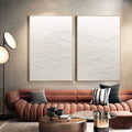 Ethereal Peaks Diptych SET OF 2-Wabi-Sabi Mountain Texture Wall Art