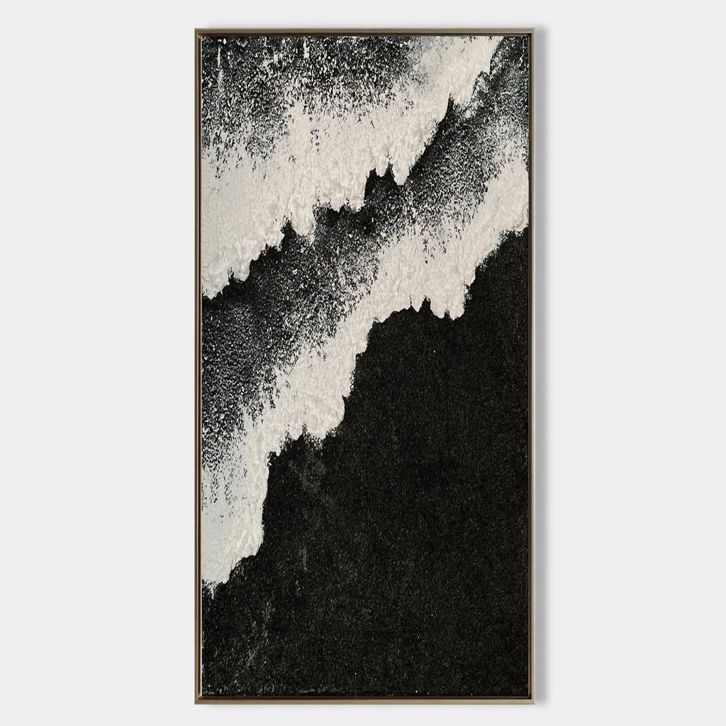 Ethereal Waves Vertical Art-Abstract Wall Art of Wave Texture in Modern Interior Design