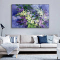 Blooming Symphony – Textured Purple Floral Abstract Canvas Art#AB14048