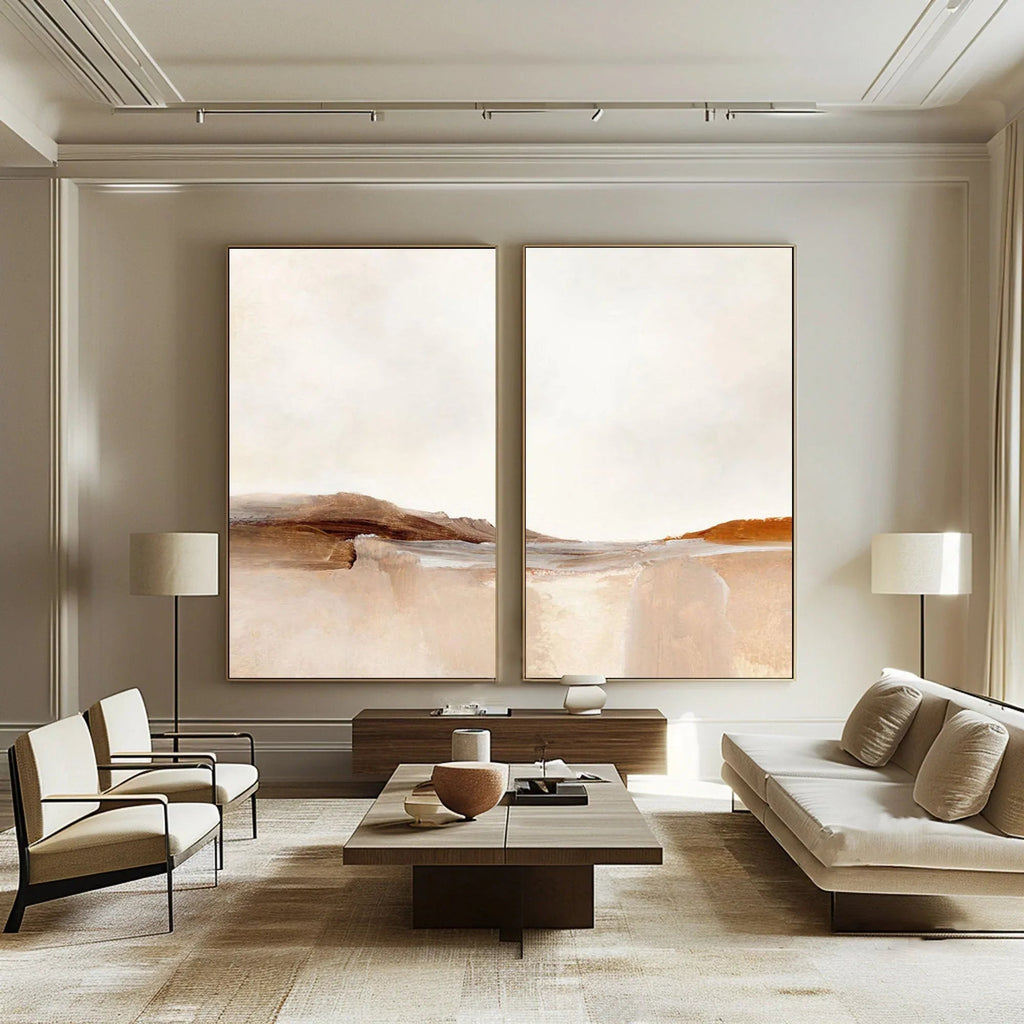 Desert Serenity- Abstract Landscape Canvas Duo SET OF 2