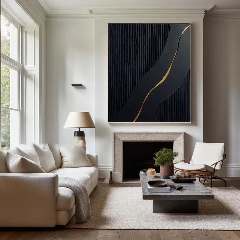 Golden Flow-Modern Minimalist 3D Golden Streamlined Texture Wall Art