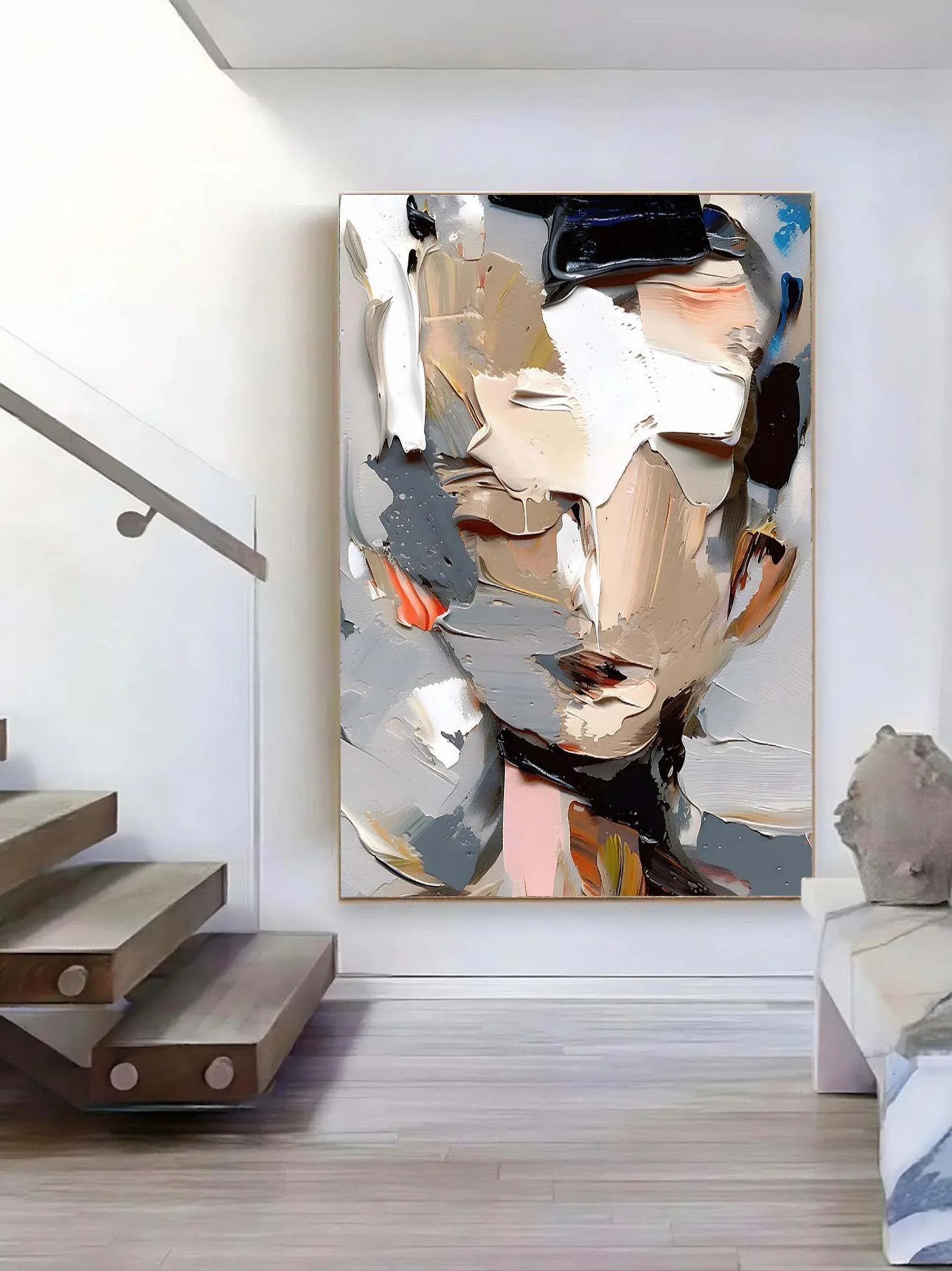Abstract Portrait-Vertical Three-Dimensional Abstract Portrait Texture Wall Art