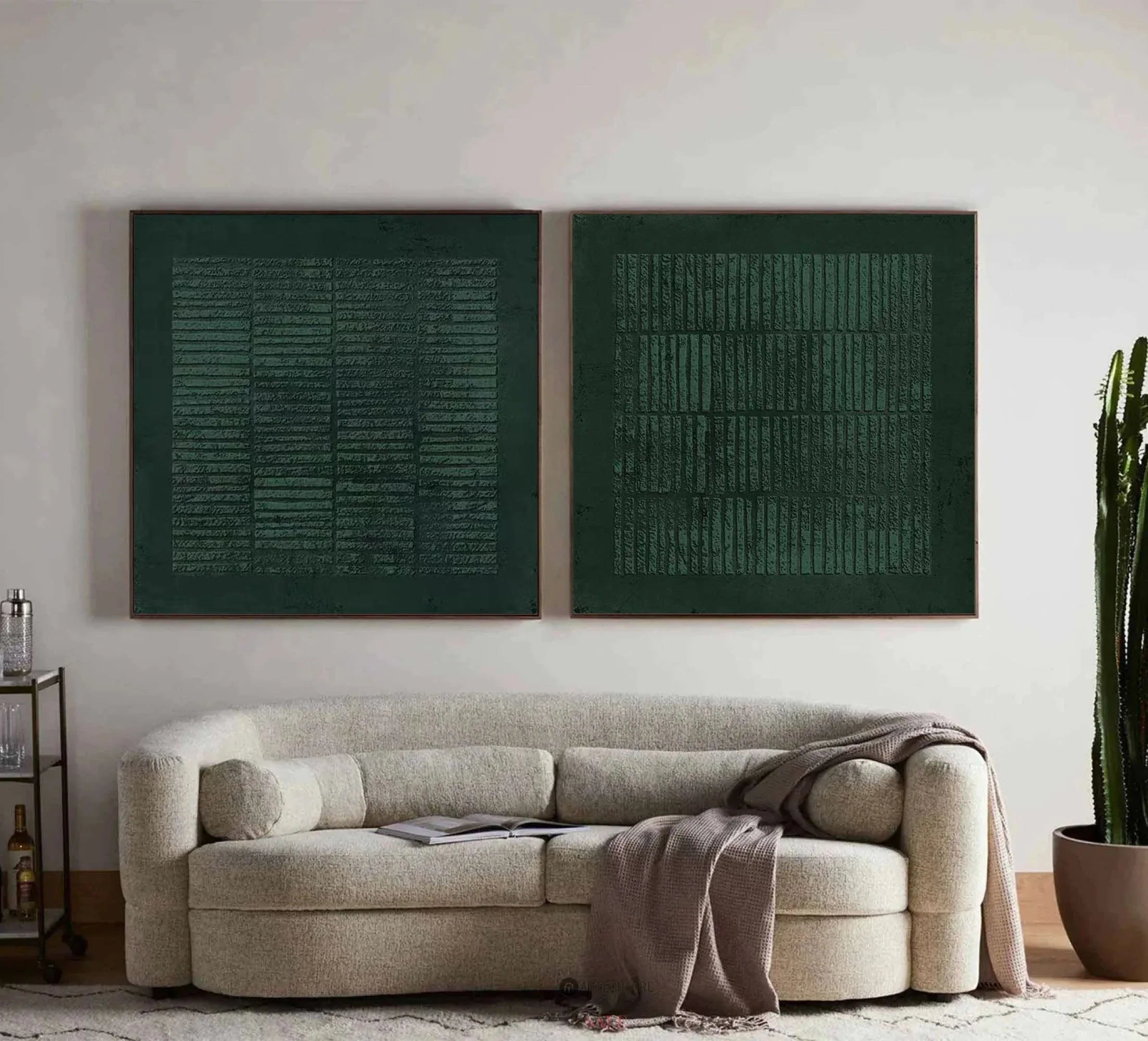 Silent Order – Handcrafted Textured Abstract Diptych