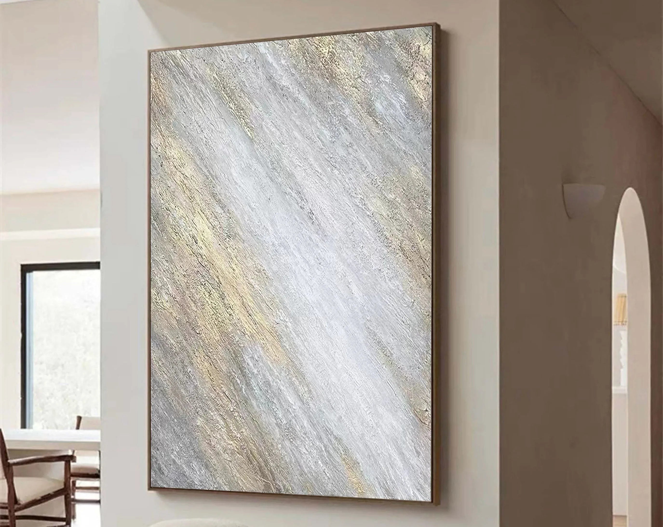 Shimmering Veil-Modern Minimalist Abstract Texture Wall Art