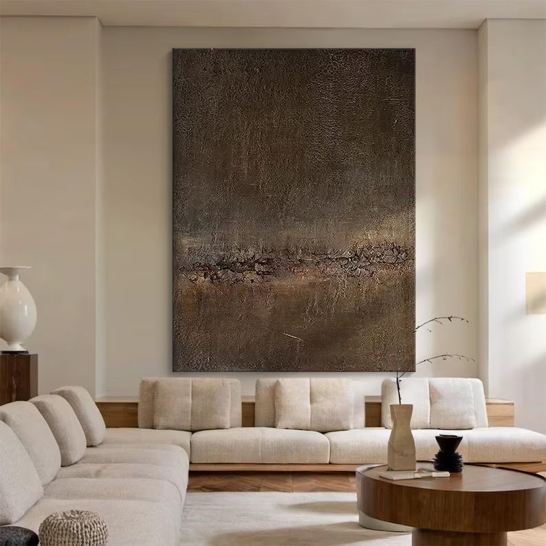 Silent Rift – Large Textured Wabi-Sabi Abstract Canvas Art#AB14063