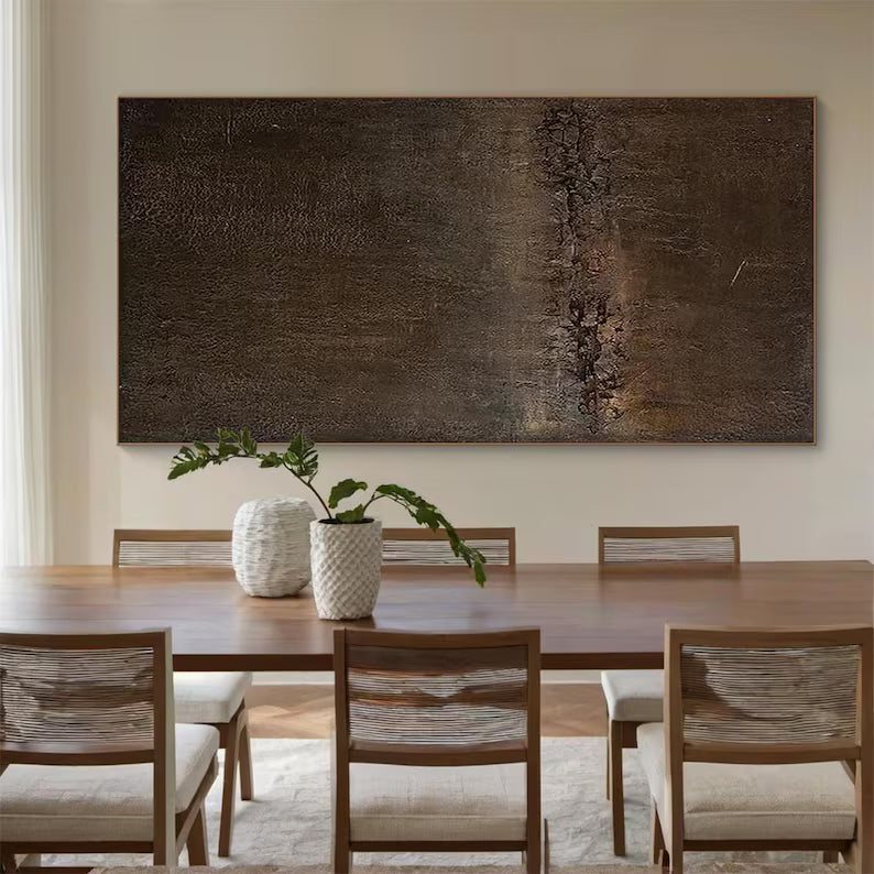 Silent Rift – Large Textured Wabi-Sabi Abstract Canvas Art#AB14063
