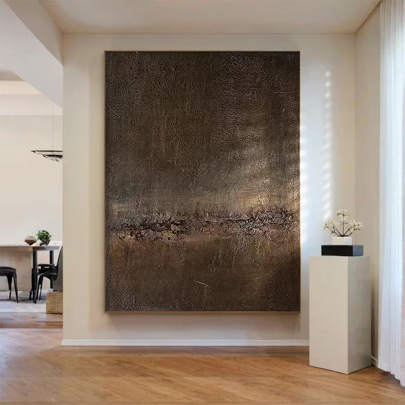 Silent Rift – Large Textured Wabi-Sabi Abstract Canvas Art#AB14063