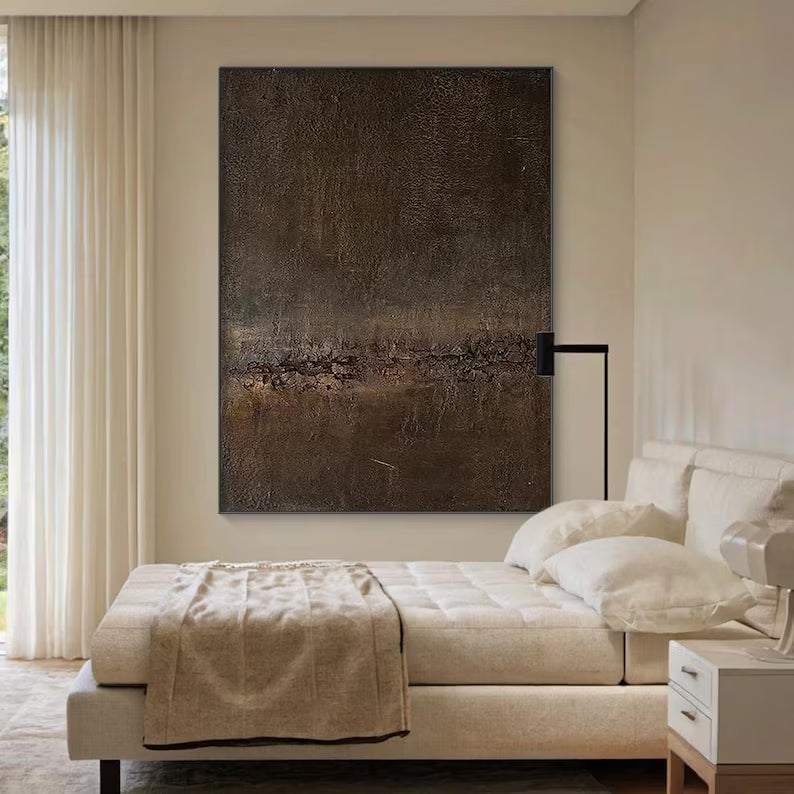 Silent Rift – Large Textured Wabi-Sabi Abstract Canvas Art#AB14063