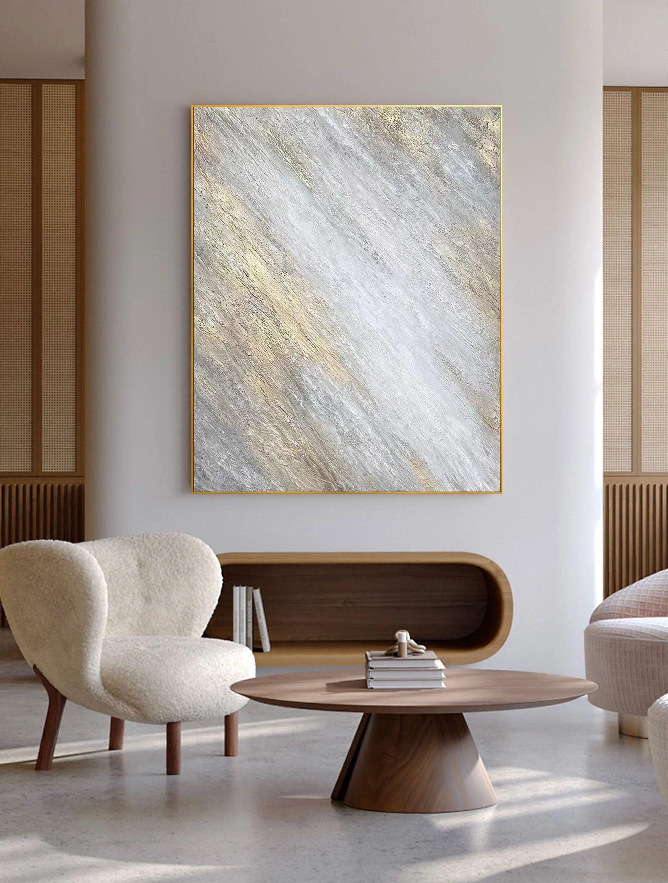 Shimmering Veil-Modern Minimalist Abstract Texture Wall Art