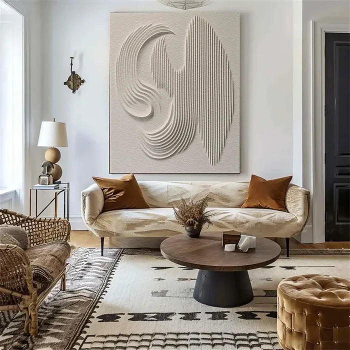 Rhythmic Relief Art-Texture Sense Shallow Rice Abstract Rhythm Wall Art